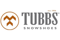 Tubbs Schneeschuhe Logo Logo von Tubbs Snowshoes, mit Bergmotiv im Kreis und Schriftzug "Tubbs Snowshoes" in Grau.