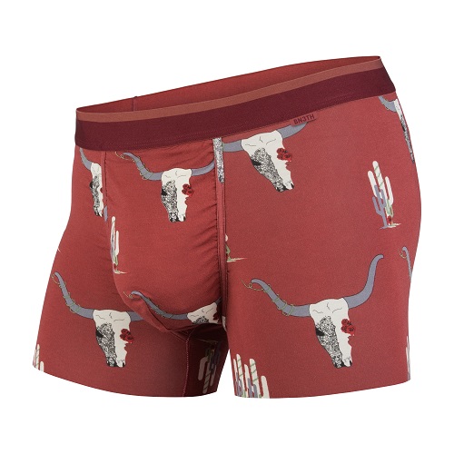 Nahaufnahme von Classic Trunk Unterwäsche in Desert Rose Terra Farbe mit Muster.