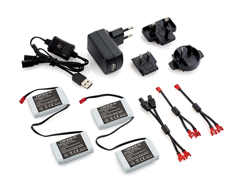 Therm-ic Heizhandschuh Batterien Therm-ic Ultra Heat Boost Gloves Batteries: Vier Batterien, Kabel, Adapter, Ladegerät.