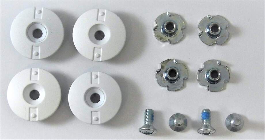 Head Canting Kit: Weiße Scheiben, Muttern und Schrauben für Raptor/Formula Ski- und Snowboardbindung.