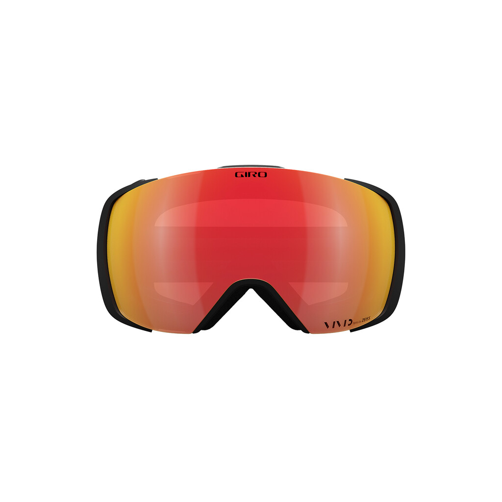 Schwarze Giro Skibrille Schwarze Giro Contact Vivid Skibrille mit rot-orangefarbener Vivid Zeiss Scheibe.