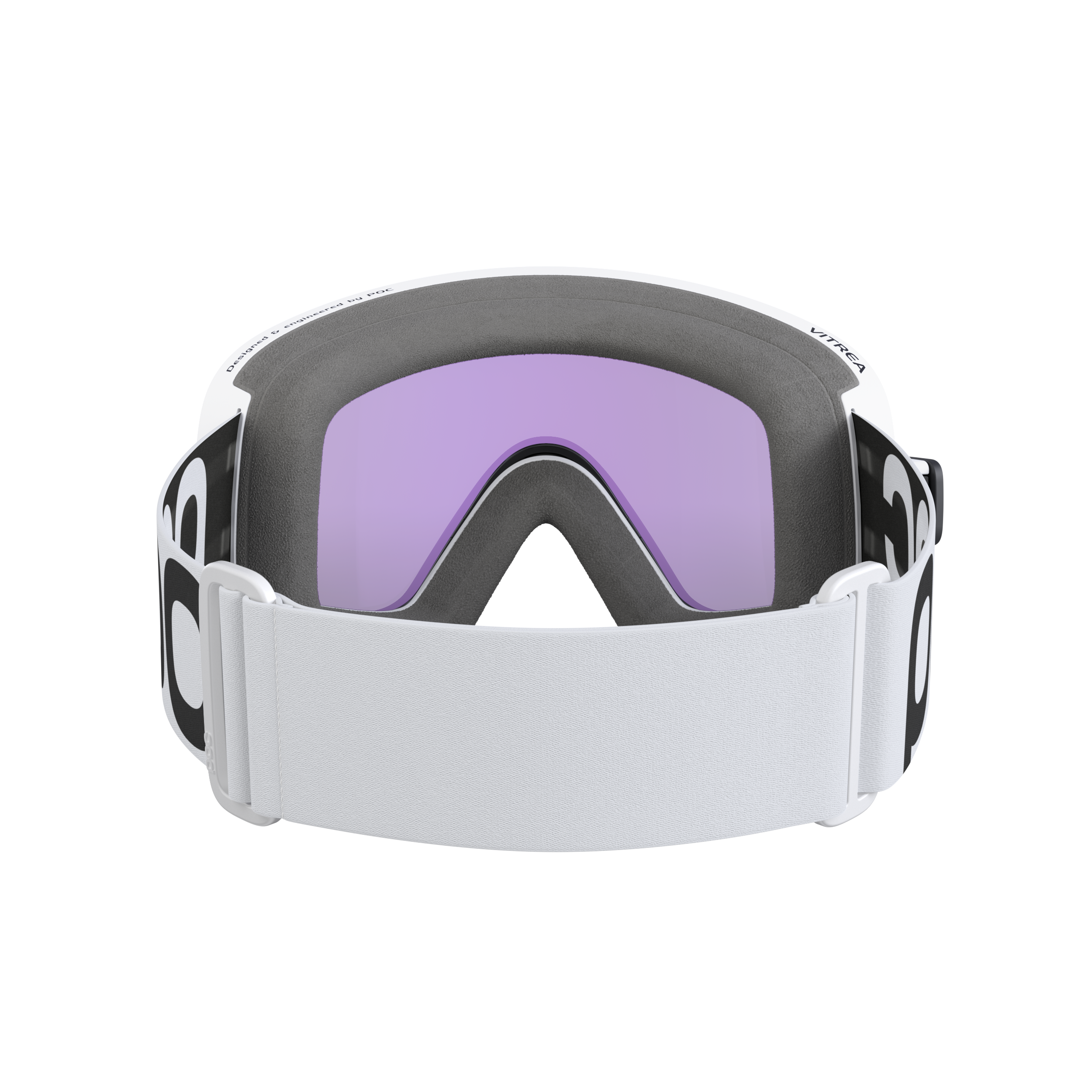 POC Vitrea Skibrille Frontansicht der POC Vitrea Skibrille in Hydrogen White mit Partly Sunny Blue Linse.