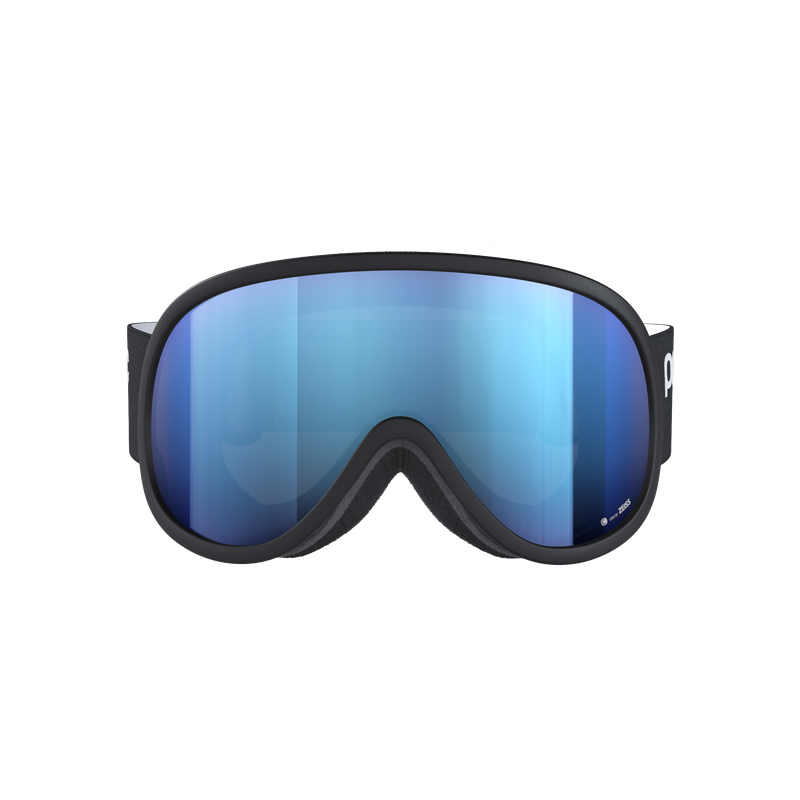 POC Retina Mid Skibrille Frontale Ansicht der POC Retina Mid Skibrille in Uranium Black mit Sunny Blue Linse.