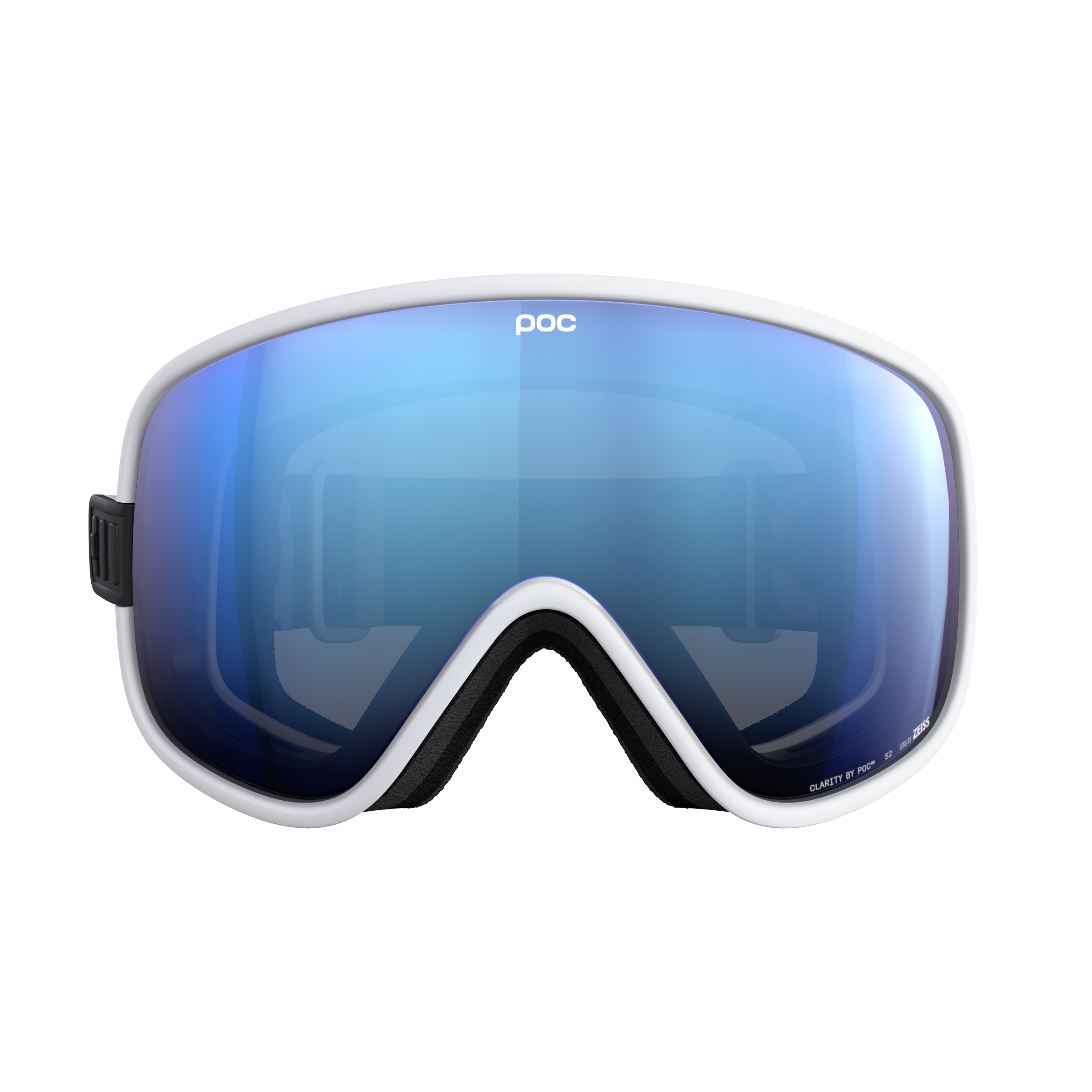 POC Vitrea Skibrille Frontansicht der POC Vitrea Skibrille in Hydrogen White mit Partly Sunny Blue Linse.