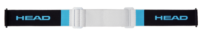 Head Strap RD: Skibrillenband in Schwarz-Türkis mit weißem, verstellbarem Mittelteil und "HEAD" Schriftzug.