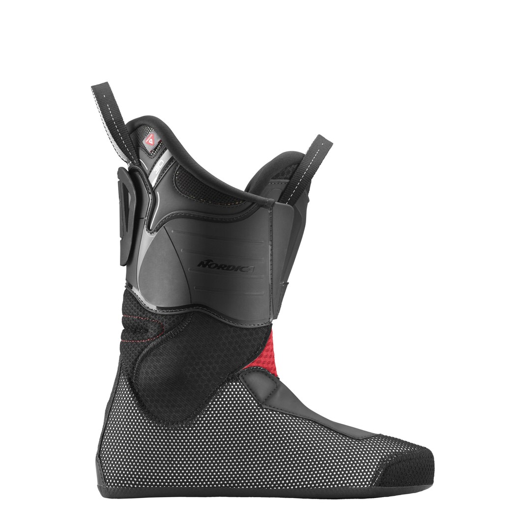 Nordica HF Pro 95 W Schwarzer Innenschuh des Nordica HF Pro 95 W GW Skischuhs von der Seite, Details in Grau und Rot.
