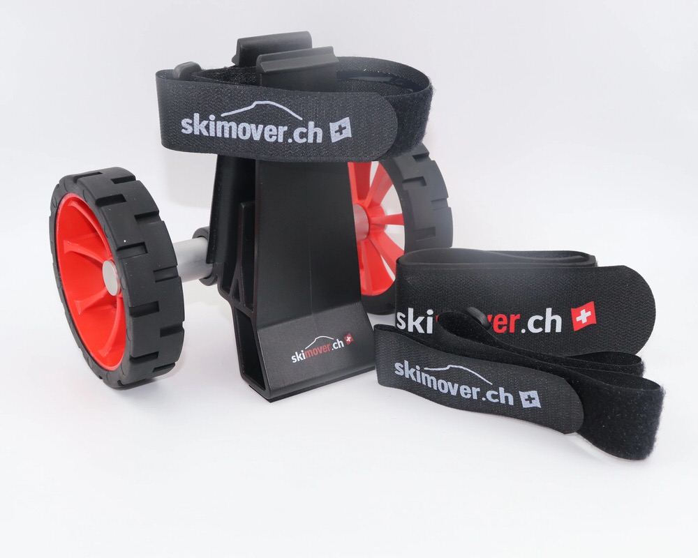 Skisack Traveller Pro Skimover Traveller Pro: Skisack-Zubehör mit Rädern und Klettbändern mit Logo auf weißem Hintergrund.