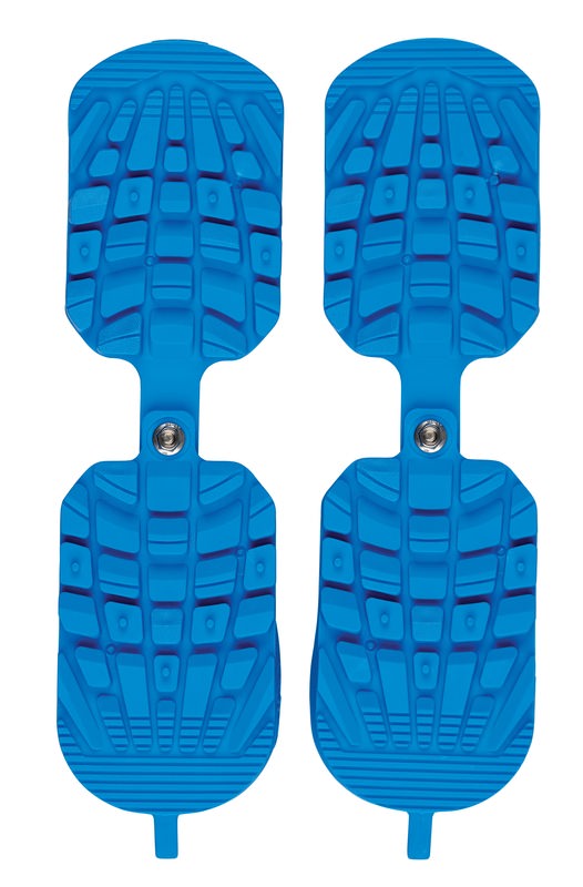 Blaue Skiboot Traction Blaue Sidas Skiboot Traction mit Profil für Skischuhe, verbunden mit Schrauben.