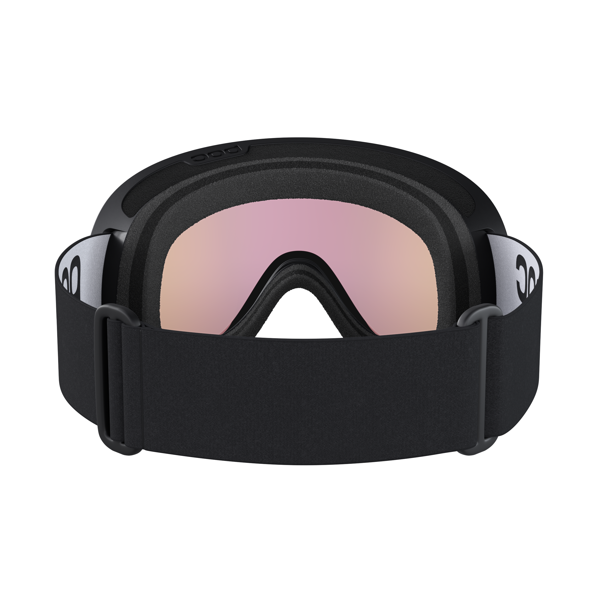 Frontansicht der POC Retina Skibrille in Uranium Black mit Partly Sunny Orange Linse.