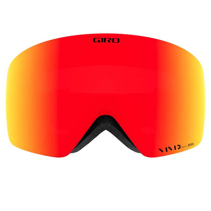 Giro Contact Vivid Goggle Giro Contact Vivid Goggle mit roter Scheibe und schwarzem Rahmen in Frontansicht.