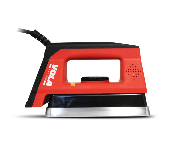 Rotes Digital Iron Wachseisen mit schwarzem Griff und Temperaturregler.