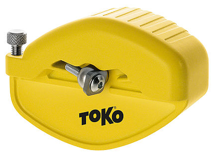 Gelber Toko Sidewall Planer mit Stellschraube, zum Abziehen der Seitenwangen vor dem Feilen.