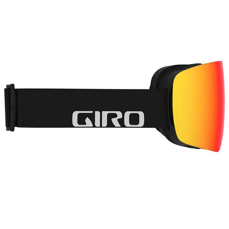 Schwarze Giro Vivid Goggle Schwarze Giro Contact Vivid Goggle mit orangefarbener Scheibe.