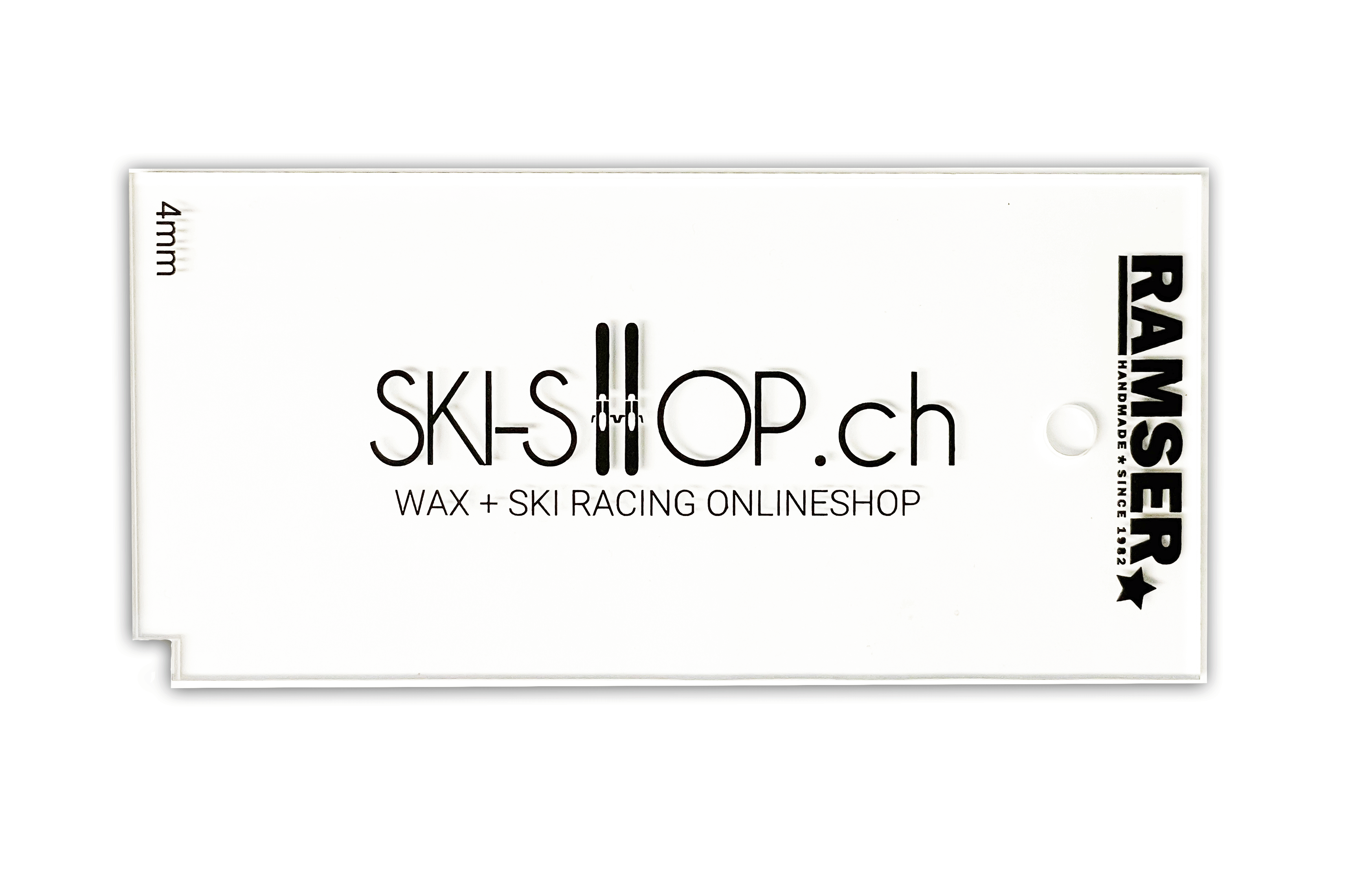 Plexi Blade Detailaufnahme Plexi Blade Abziehklinge Detailaufnahme. Skishop Logo, Ski und Wachs Online Shop. Ramsers Marke, seit 1982.