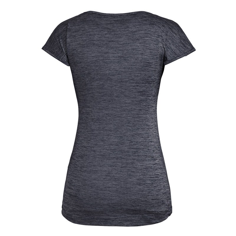 Damen T-Shirt, Premium Navy Melange, Rückansicht, kurze Ärmel, Dry'Ton Material.