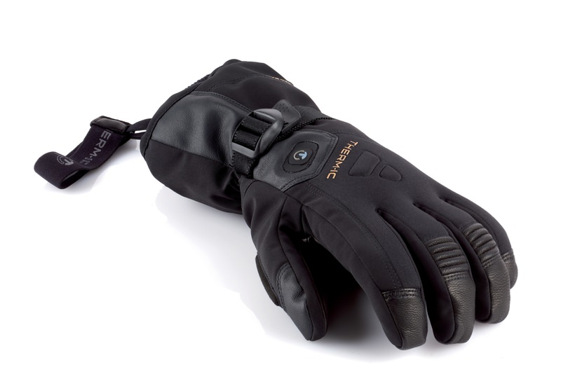 Therm-ic Herren Winterhandschuh Therm-ic Heat Ultra Glove für Herren, schwarzer Winterhandschuh mit Lederdetails und Handgelenkschlaufe.