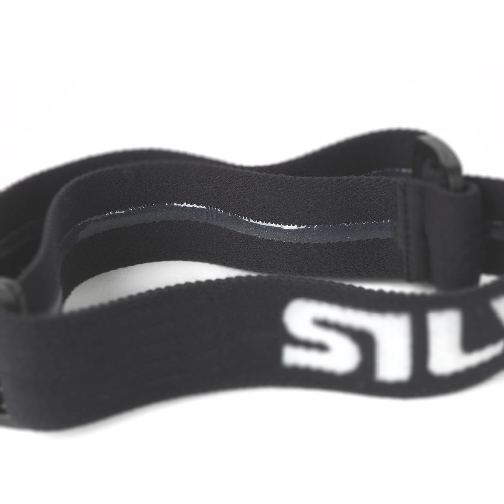 Detailaufnahme des schwarzen, rutschfesten Stirnbandes der Silva Scout 3 Stirnlampe.