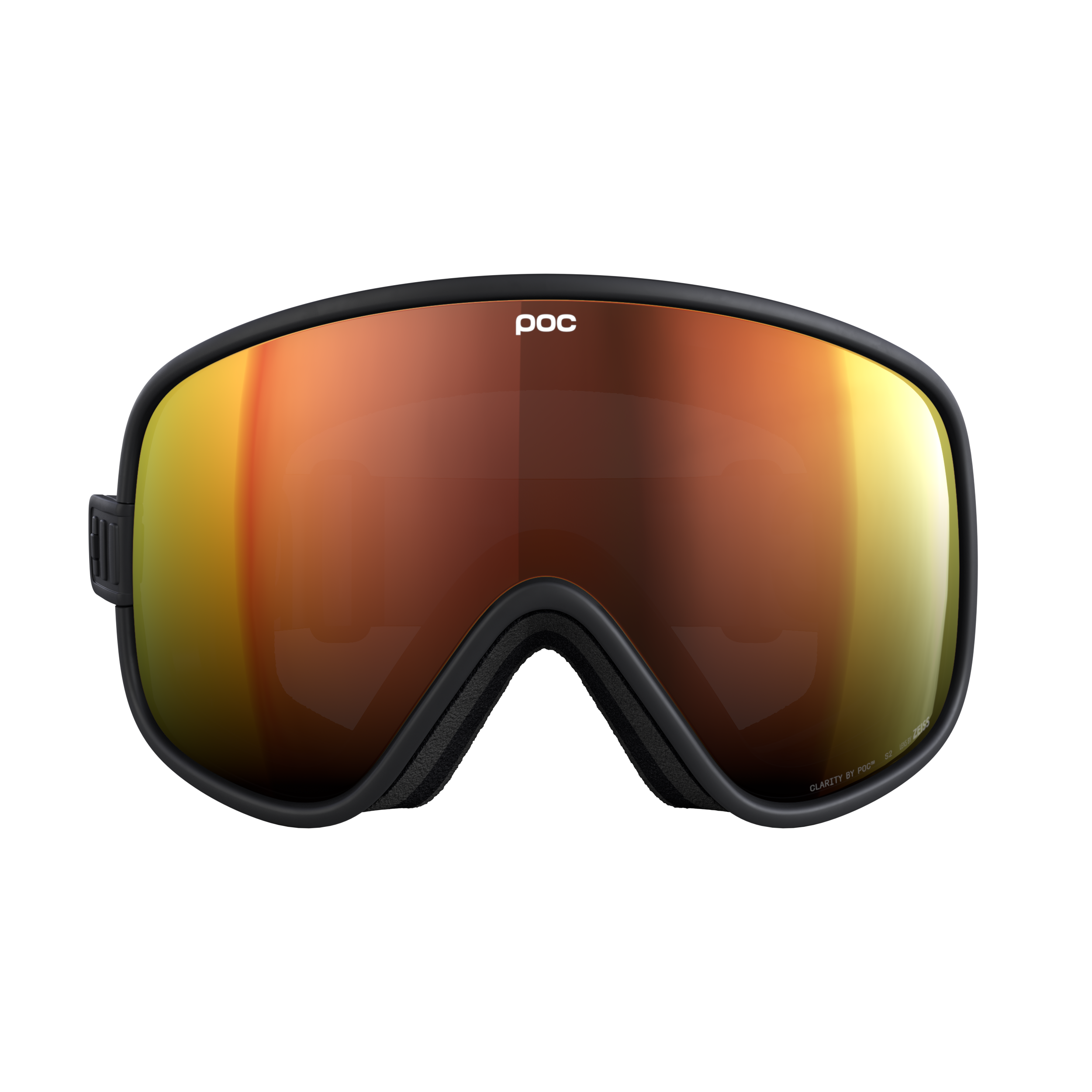 POC Vitrea Skibrille Uranium Black Frontansicht der POC Vitrea Skibrille in Uranium Black mit Partly Sunny Orange Linse.