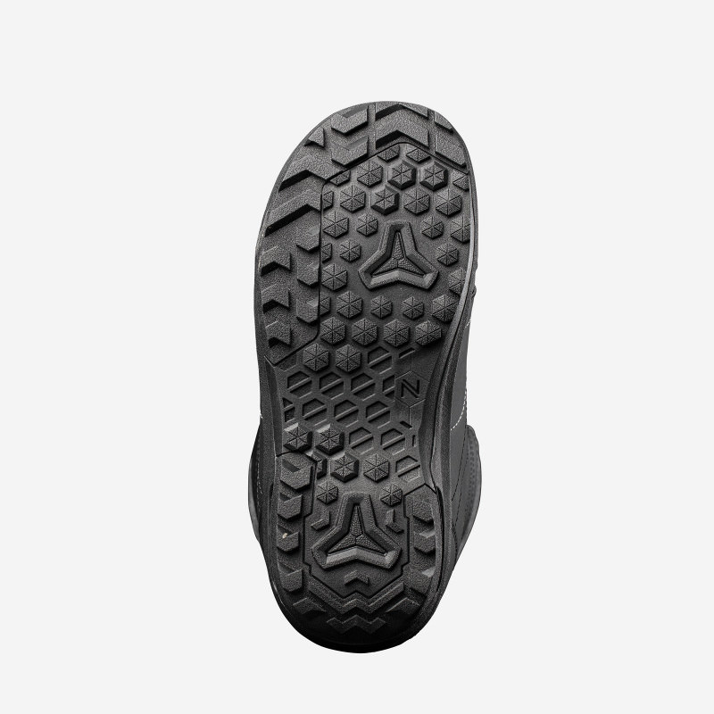 Nidecker Maya Snowboard Boots Nahaufnahme der schwarzen Sohle des Nidecker Maya Snowboard Boots mit starkem Profil.