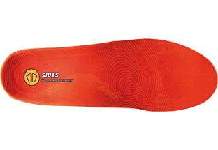Orange Sidas 3 feet Winter Mid Sohle mit Logo und Fußabdruckmuster, isolierend, für Komfort.